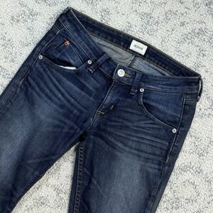 HUDSON Women's‎ Bacara Crop Straight Cuffed Dark Wash Stretch Jeans Size 25
